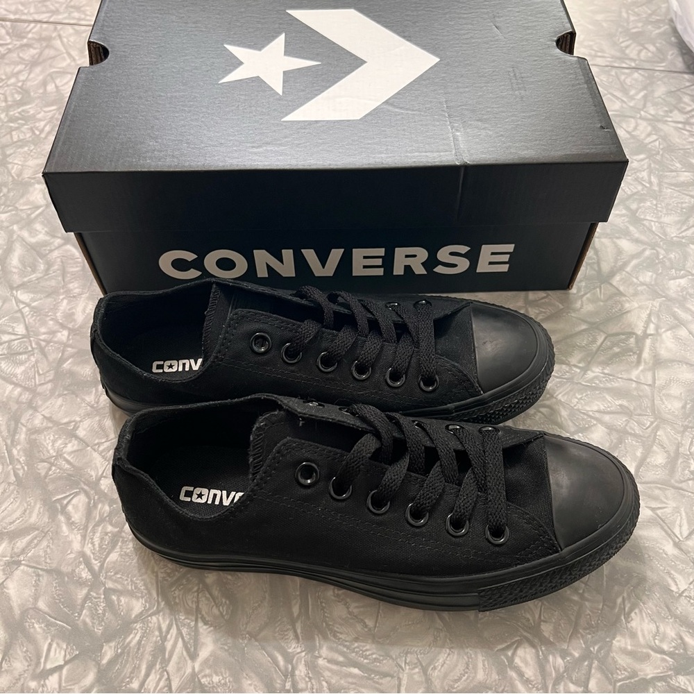 Converse Chuck Taylor All Star Canvas Sneakers, Low Top, Black, Unisex
